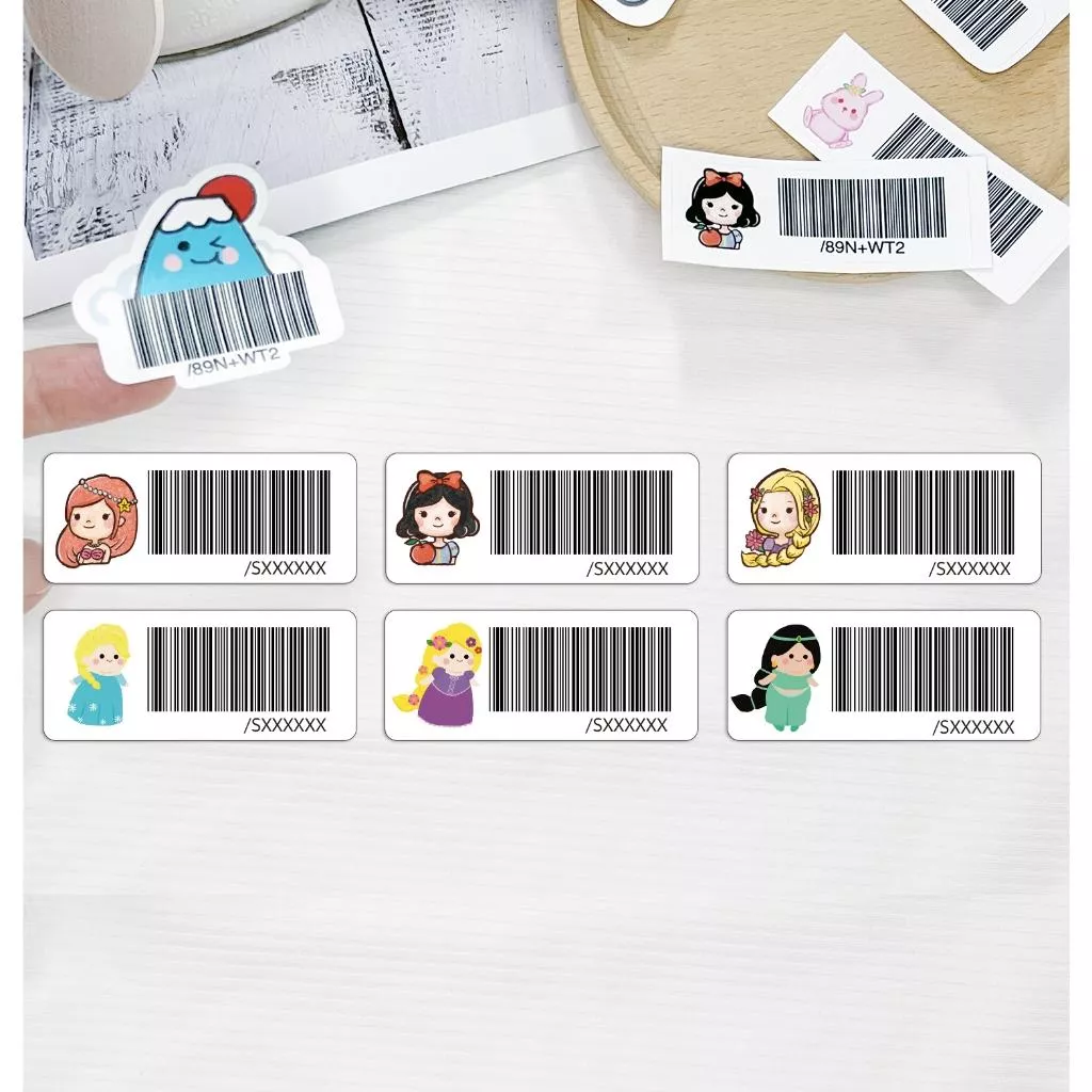 載具貼紙/客製化條碼貼 /防水撕不破 / 小款載具貼/台灣製-各種公主系列
