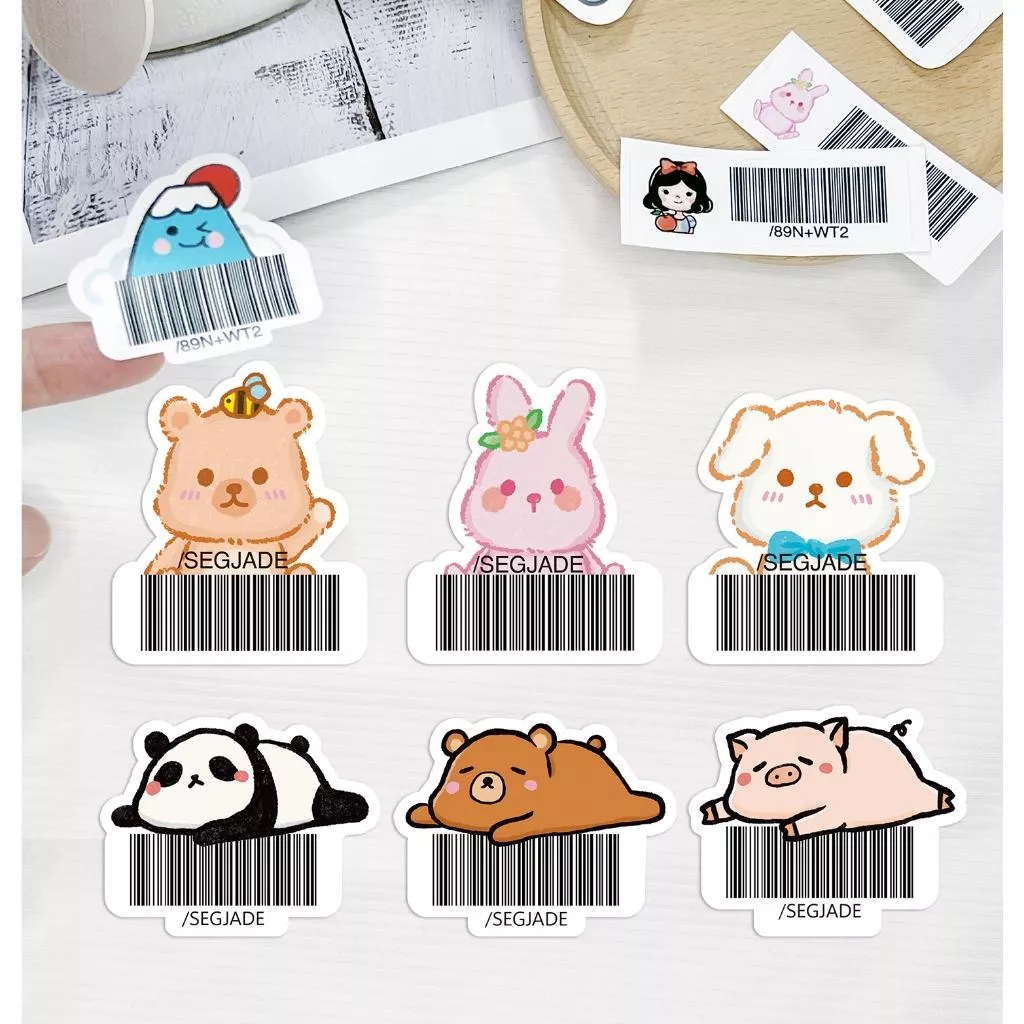 載具貼紙/客製化條碼貼 /不規則防水撕不破 /台灣製-毛茸茸動物 人生好懶