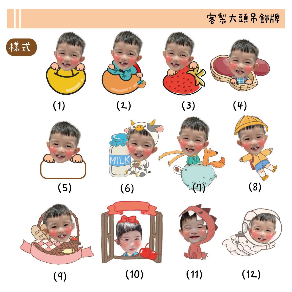 客製壓克力吊飾 小孩/情人/毛孩 客製姓名鑰匙圈  純大頭鑰匙圈 頭飾鑰匙圈 禮物 載具鑰匙圈