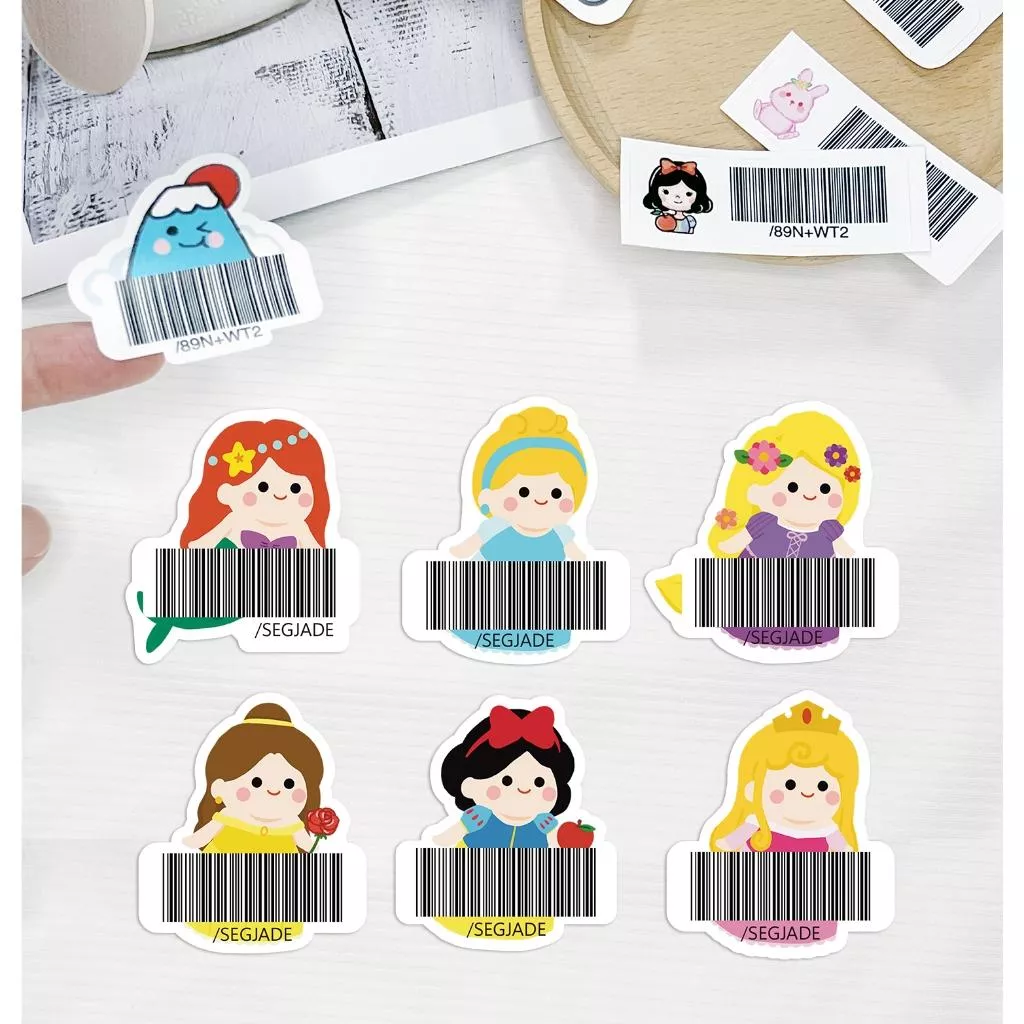 載具貼紙/客製化條碼貼 /不規則防水撕不破 /台灣製-棉花糖公主
