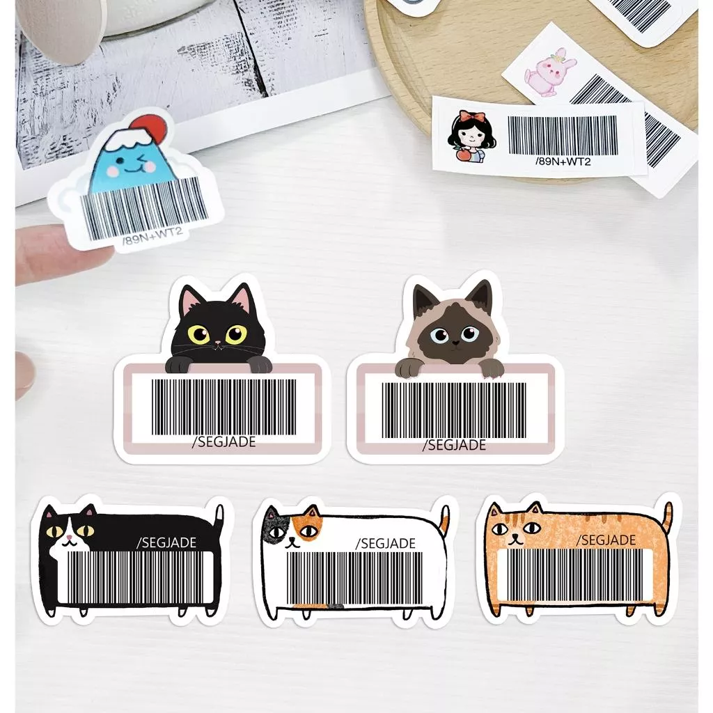 載具貼紙/客製化條碼貼 /不規則防水撕不破 /台灣製-各種貓咪款