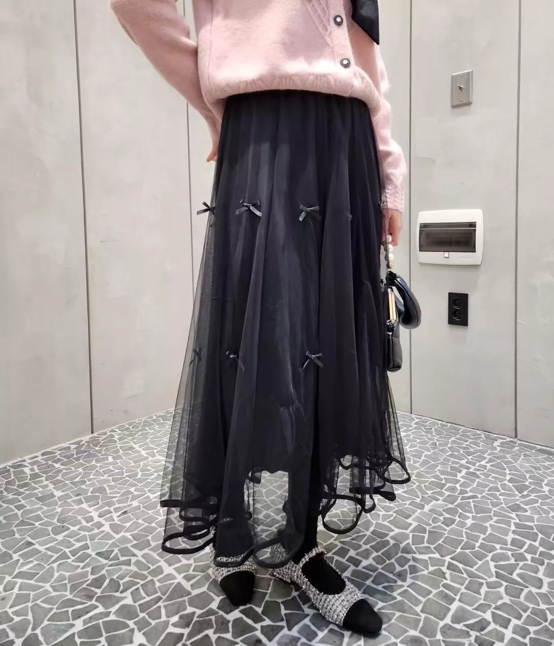 夢幻蕾絲蝴蝶結紗裙