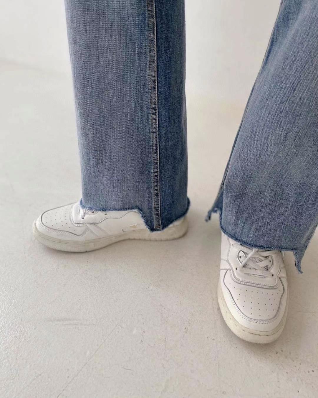 復古修身微喇牛仔褲