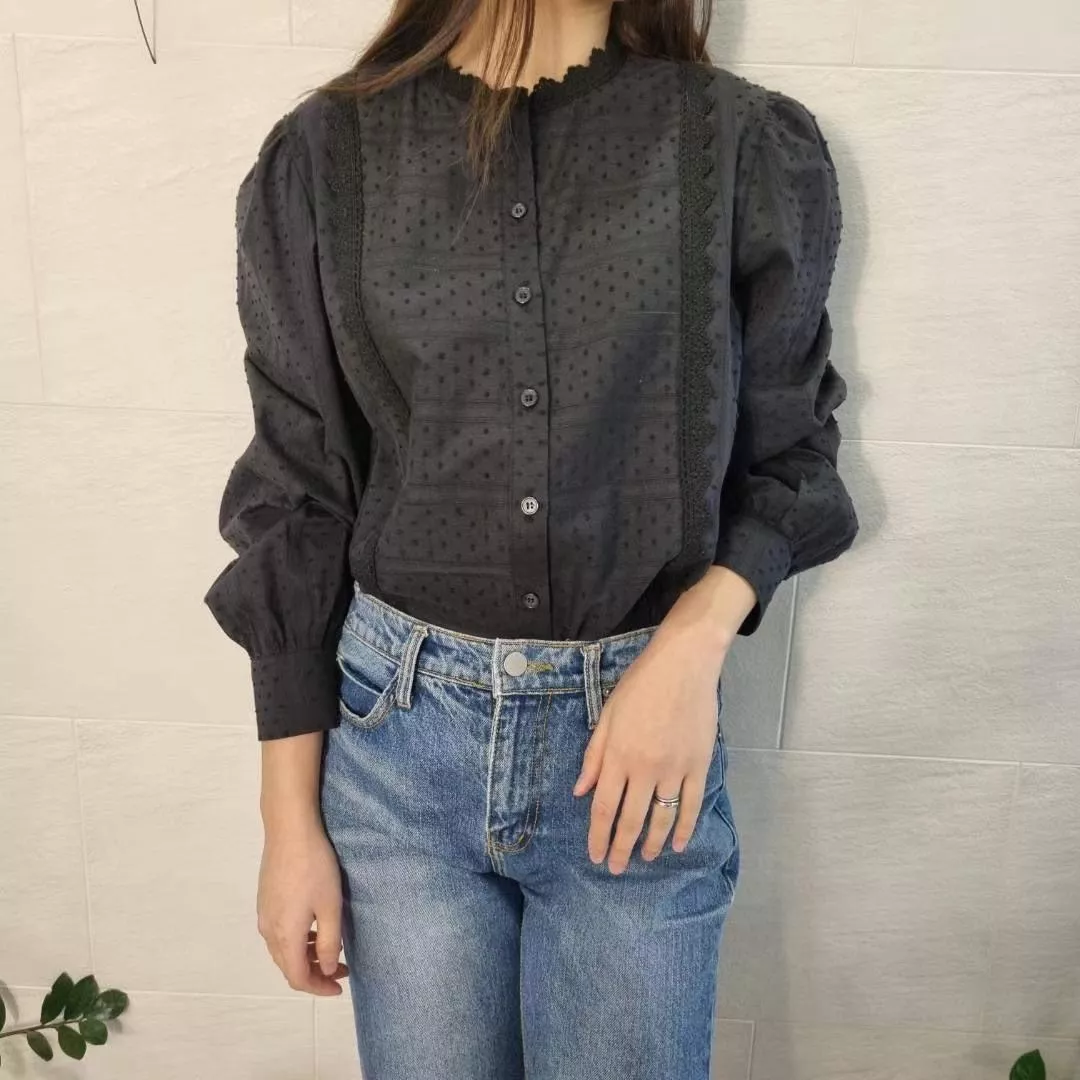 法國復活古惑狼狽拼接襯衫