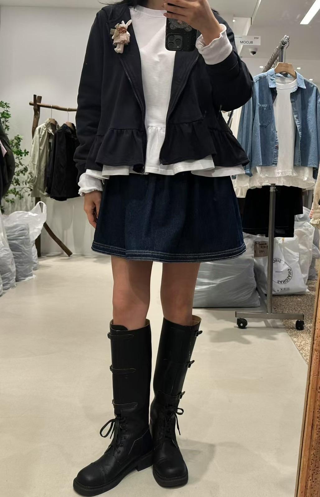 文藝復興感牛仔半身褲裙