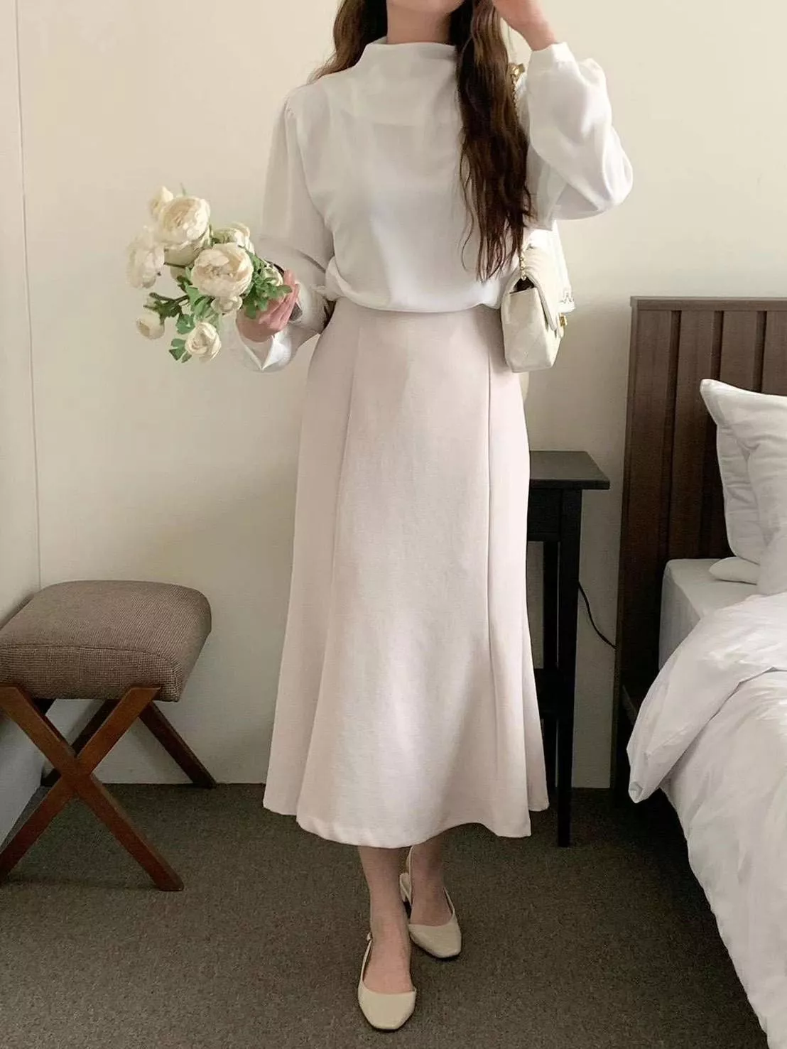 正韓貨 高尾A字裙 修身増感半身裙