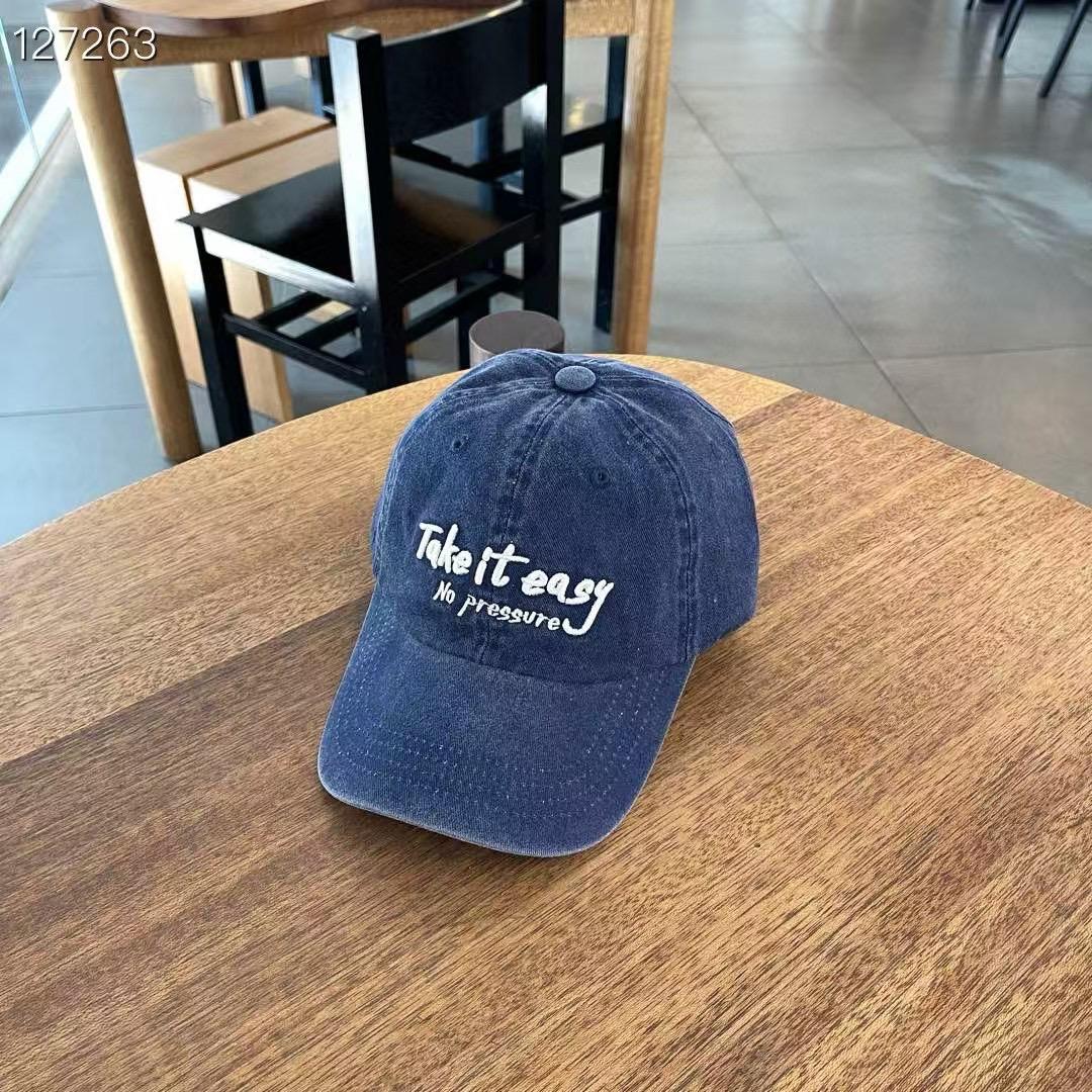 復古水洗字母刺繡棒球帽｜Take It Easy 休假百搭帽