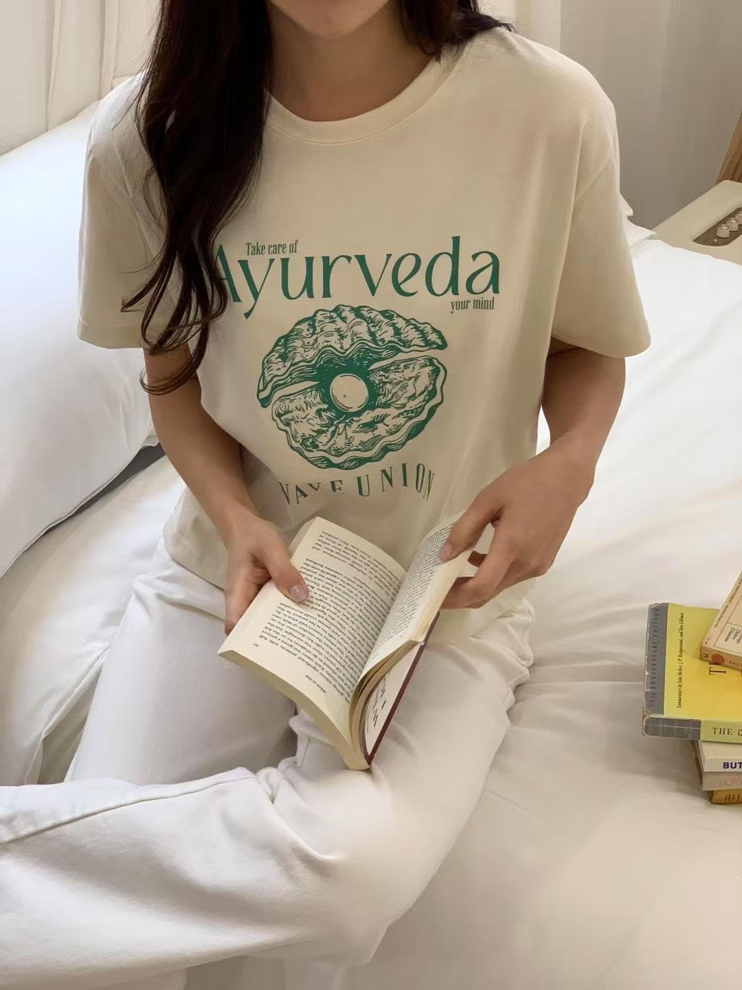 Ayurveda 復古綠意印花T恤