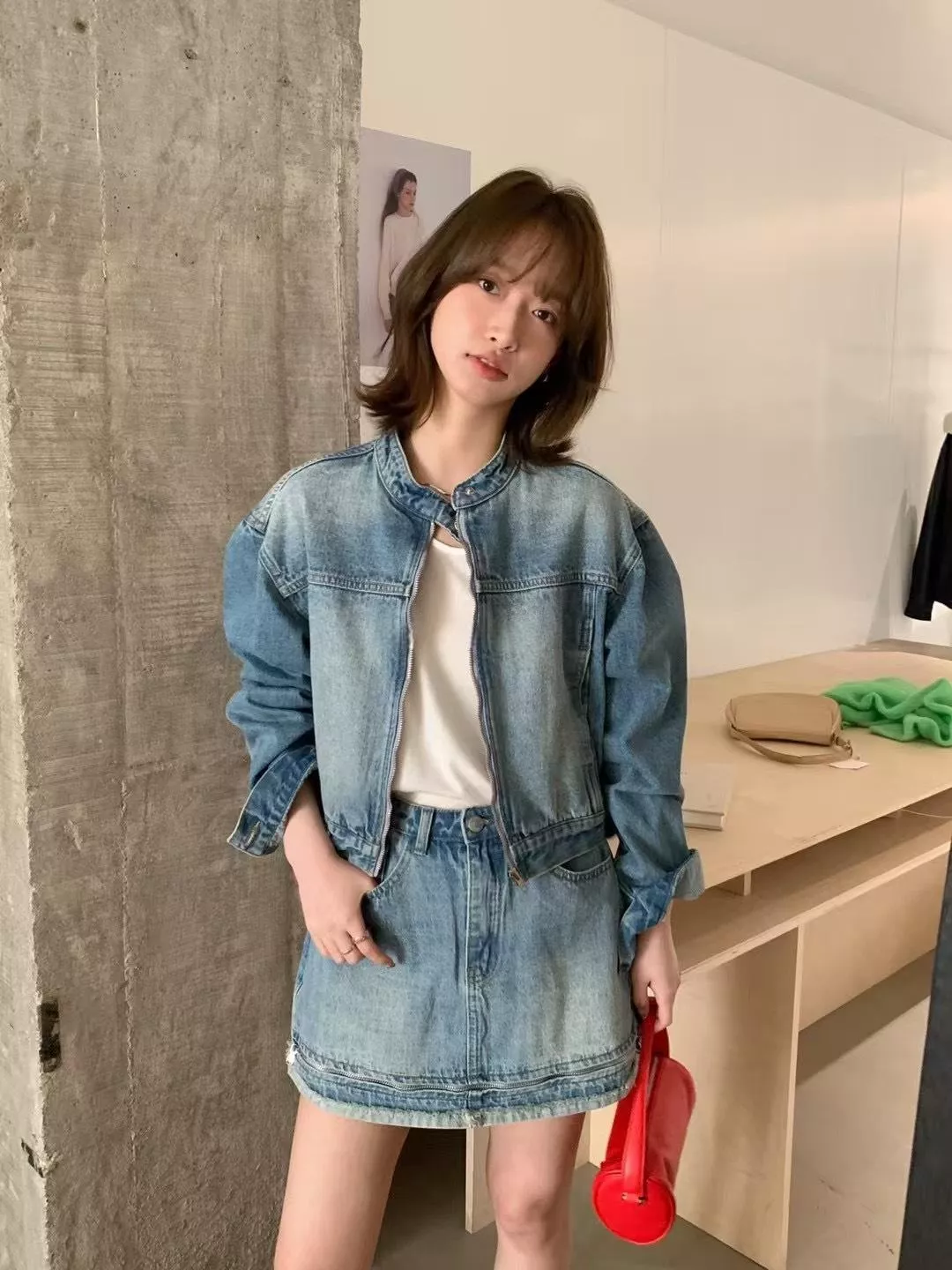 街頭A字牛仔短褲裙