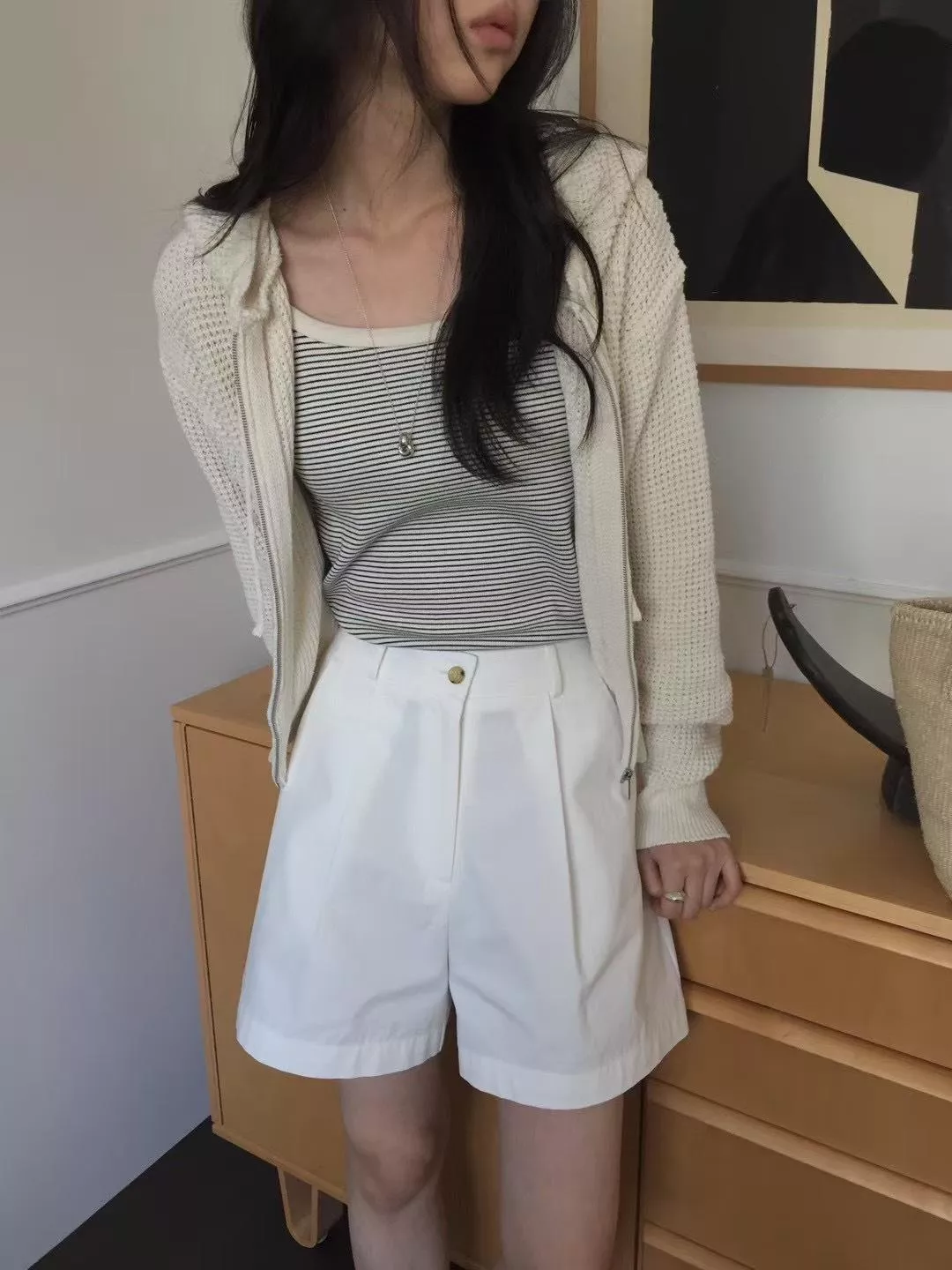 日系氣質修身寬口短褲