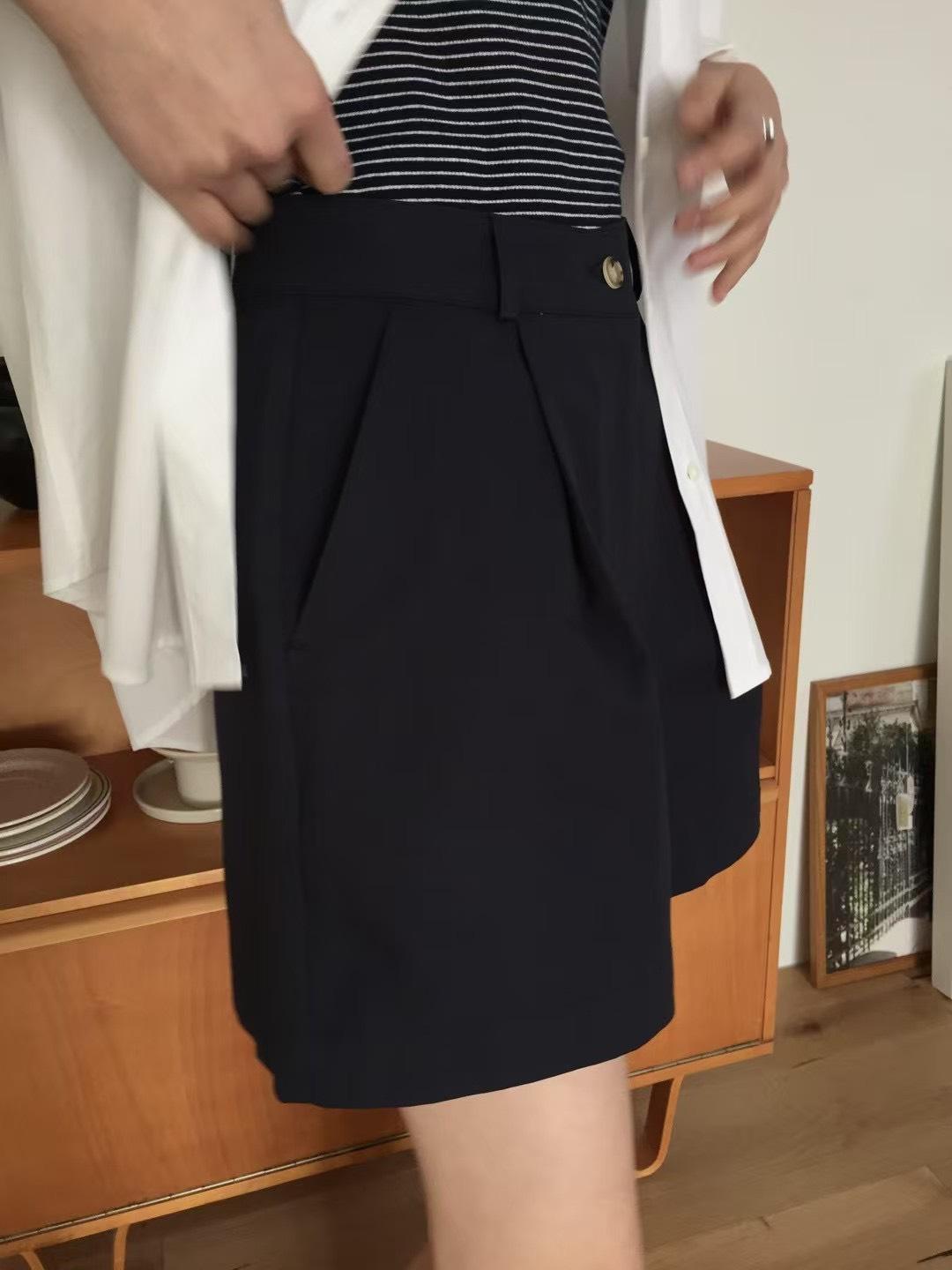 日系氣質修身寬口短褲