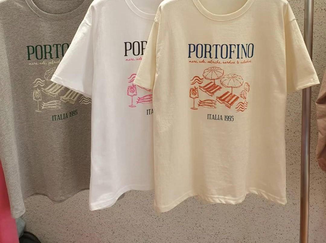 PORTOFINO 夏日海岸插畫Tee