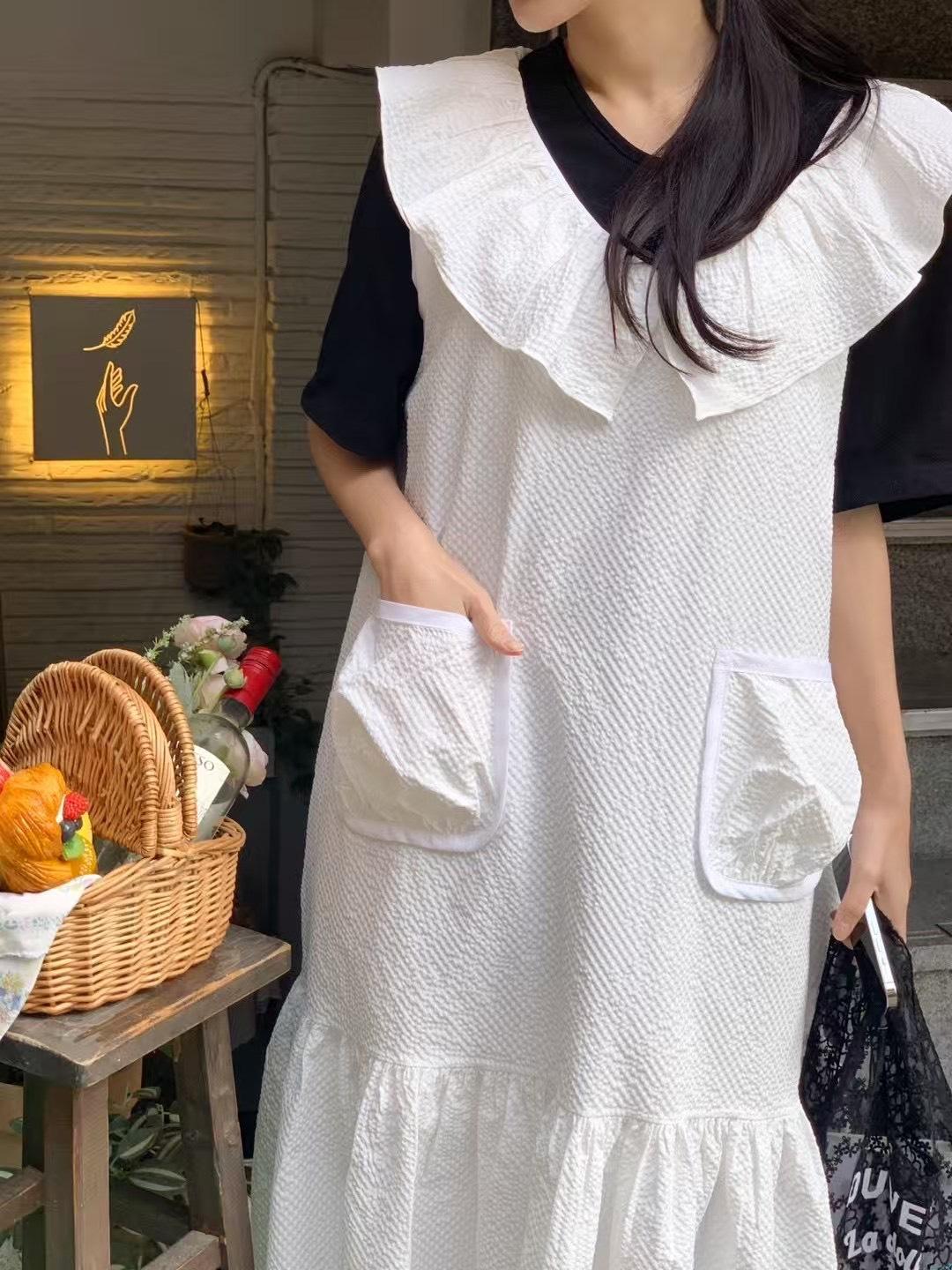翻領鬆弛感層次洋裝