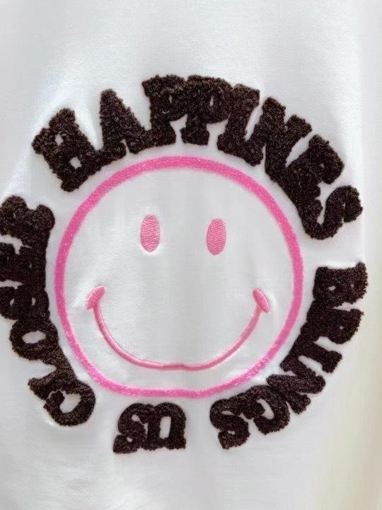 「Happiness Loop」微笑立體刺繡Tee