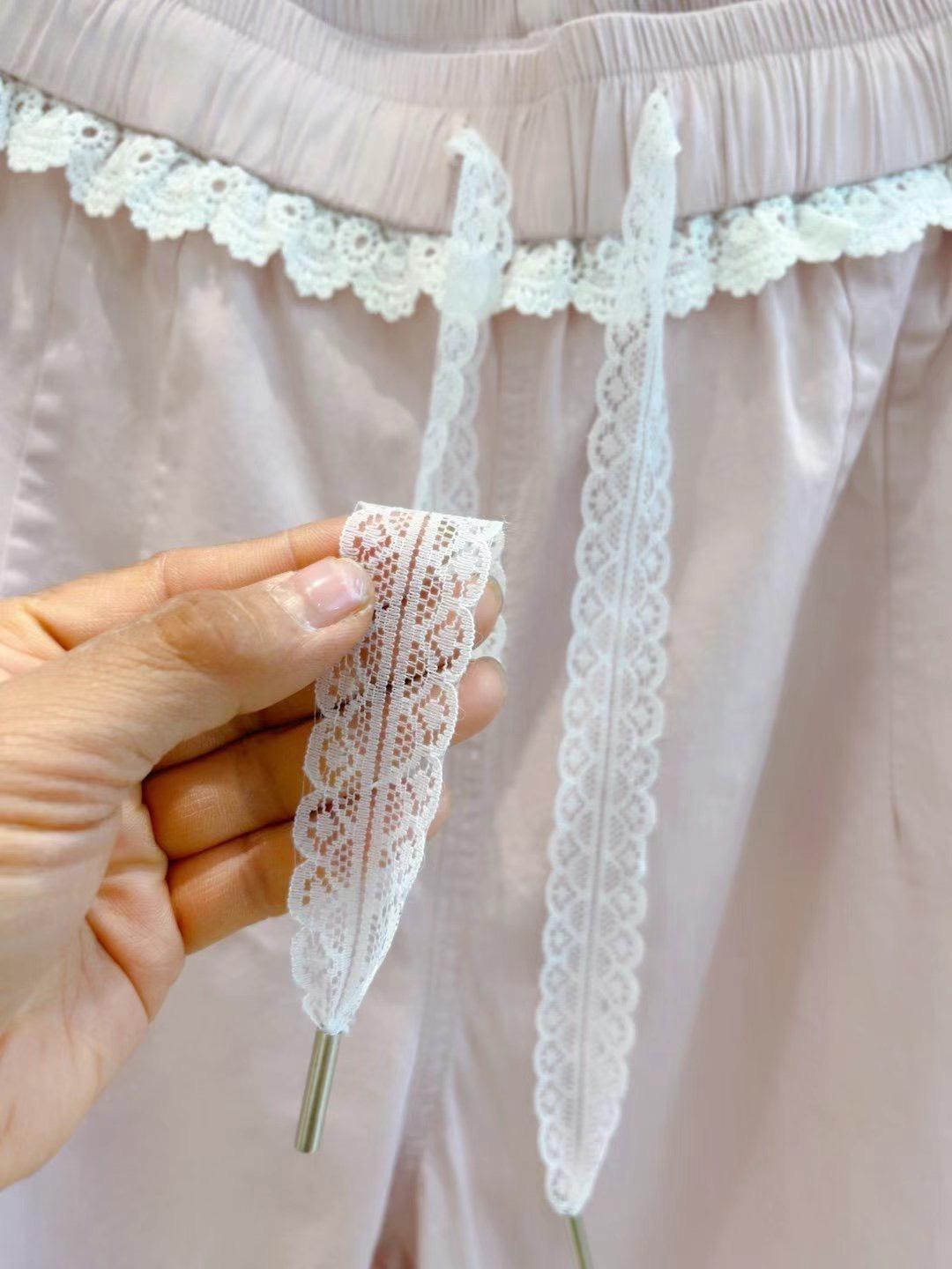 「Lace Span」蕾絲彈力休閒褲