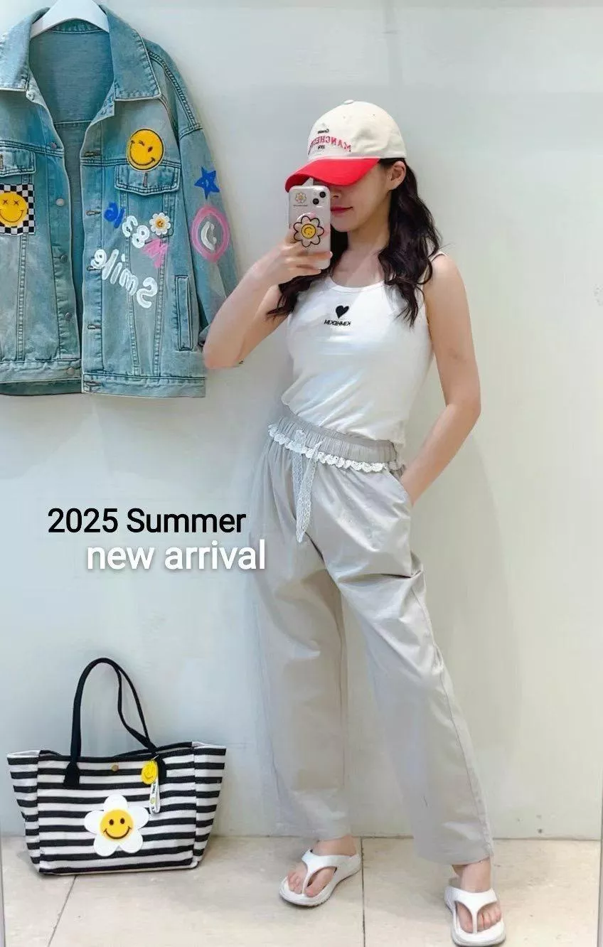 「Lace Span」蕾絲彈力休閒褲