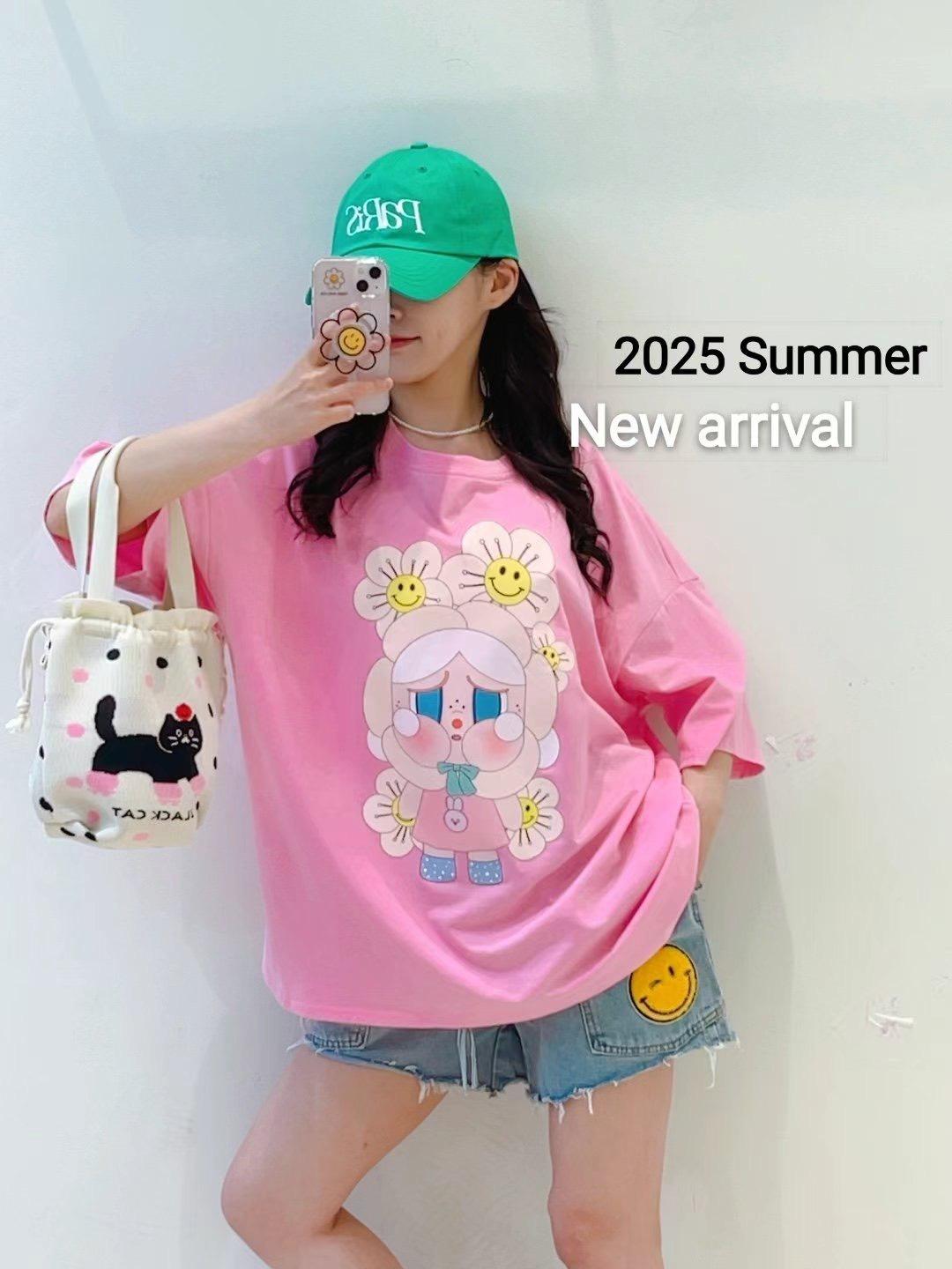 Happy Bloomie」卡通花精靈寬版Tee