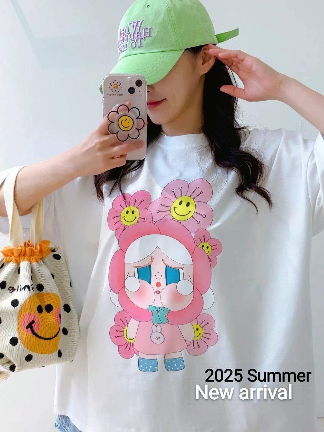 Happy Bloomie」卡通花精靈寬版Tee