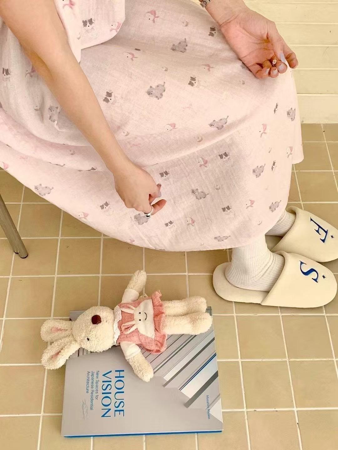 甜夢雲朵棉紗睡衣洋裝