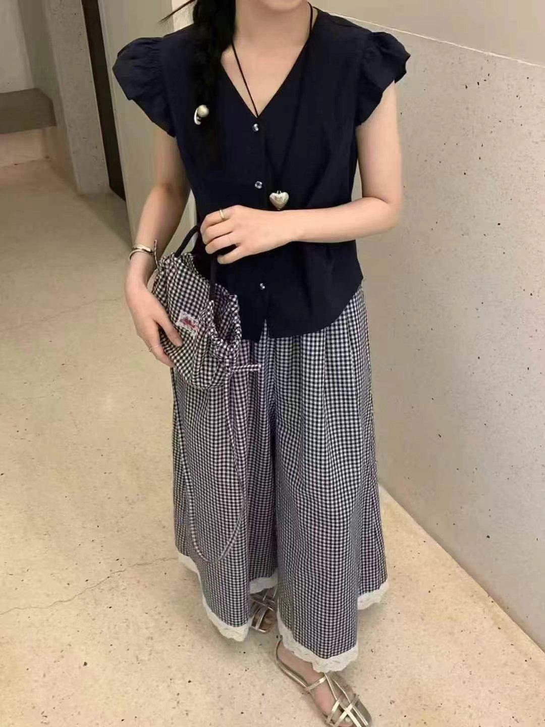 日系田園拼接套裝組