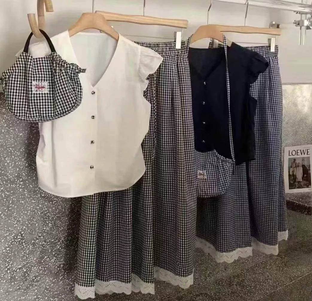 日系田園拼接套裝組