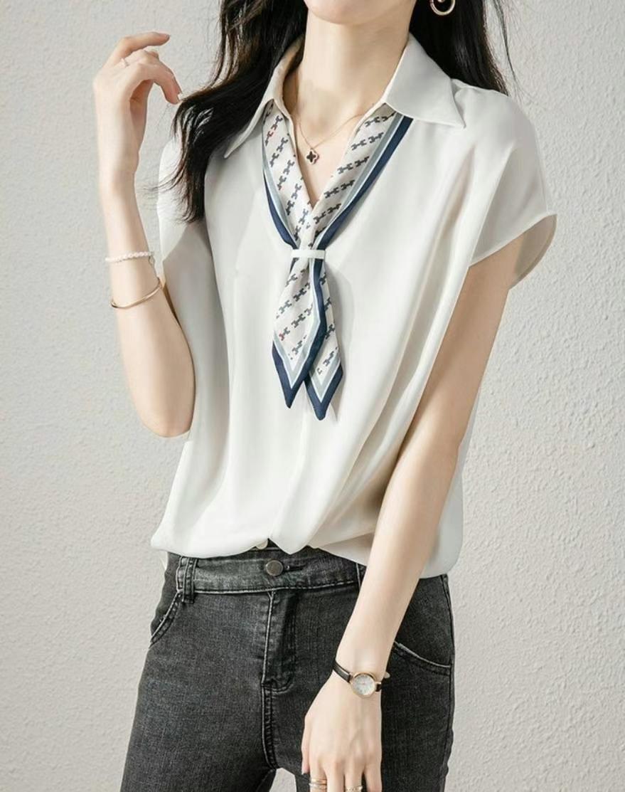 Chic Tie．韓系絲巾領上衣