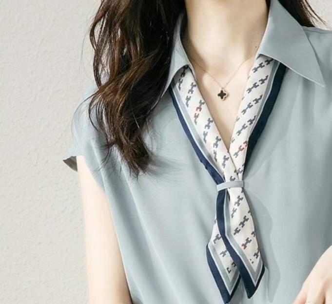 Chic Tie．韓系絲巾領上衣