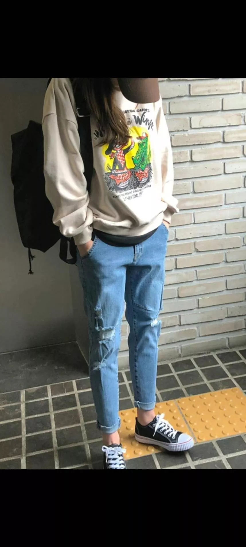 No.862 韓系刷破彈性牛仔褲