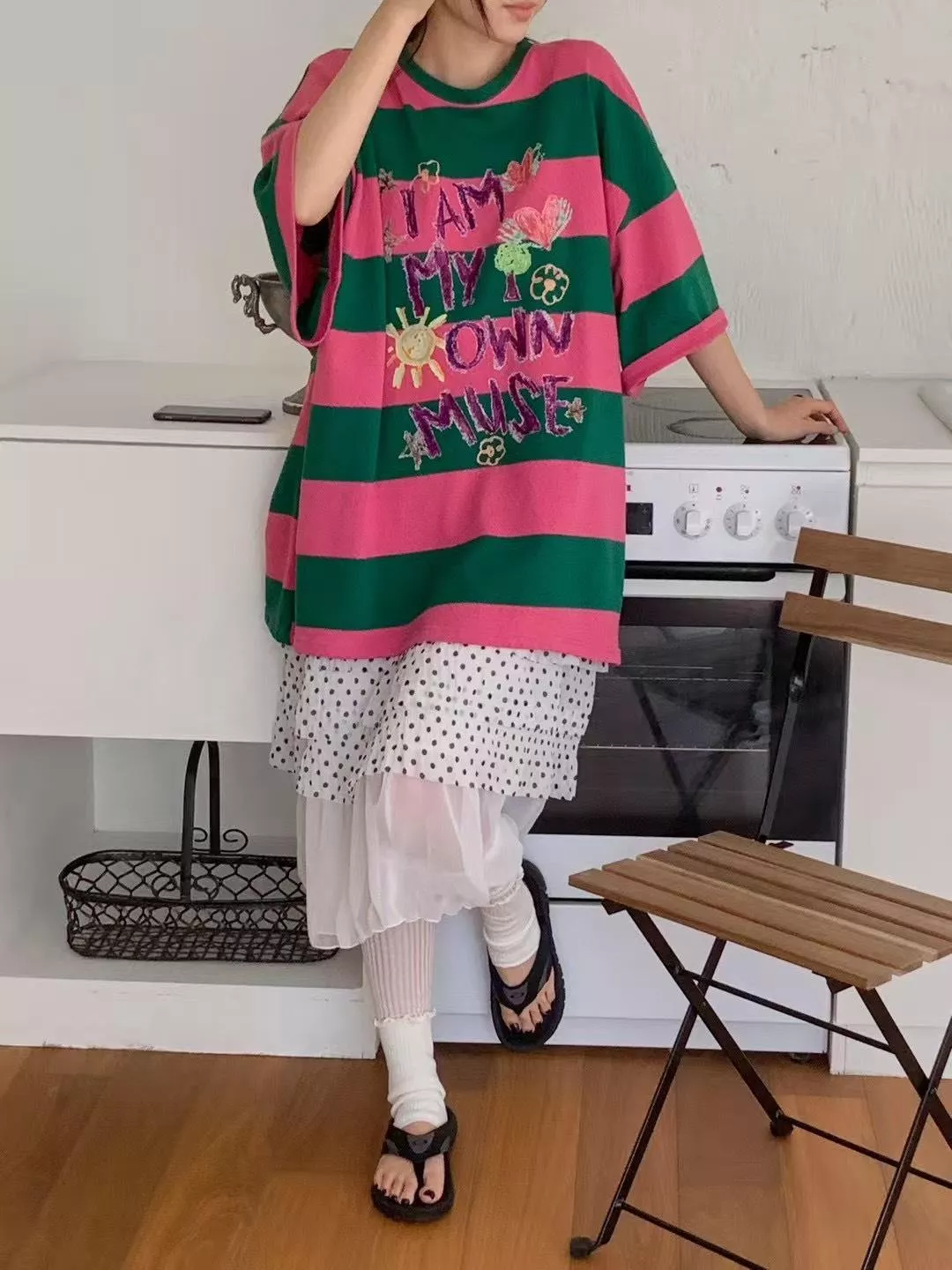 輕活線條感拼接上衣