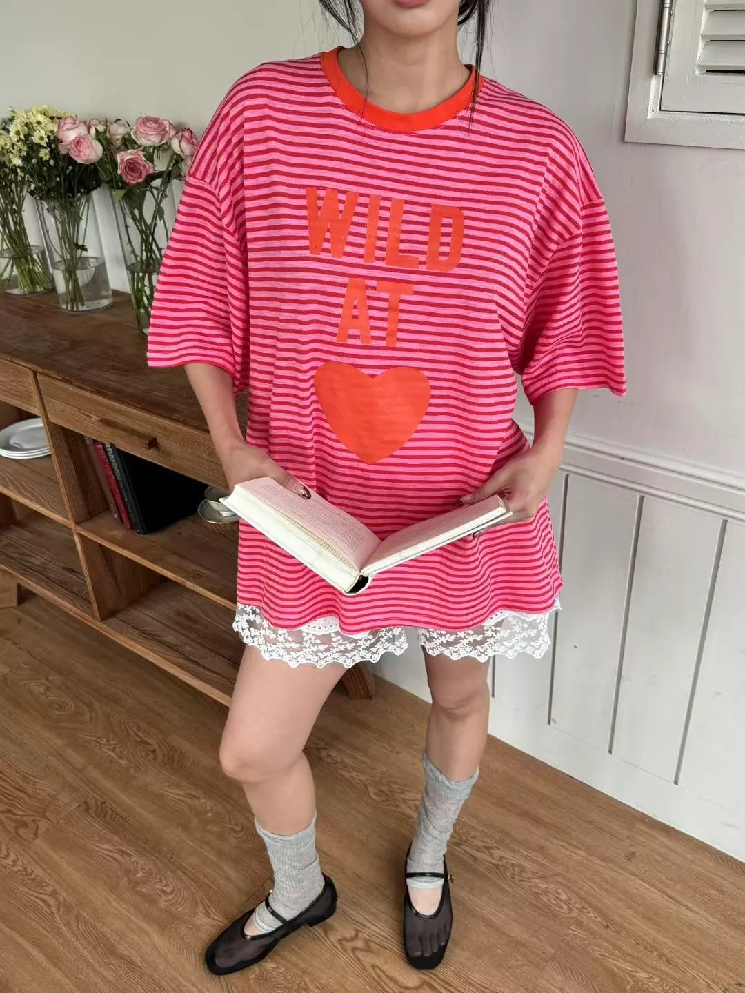 WILD AT HEART 繽紛撞色條紋T