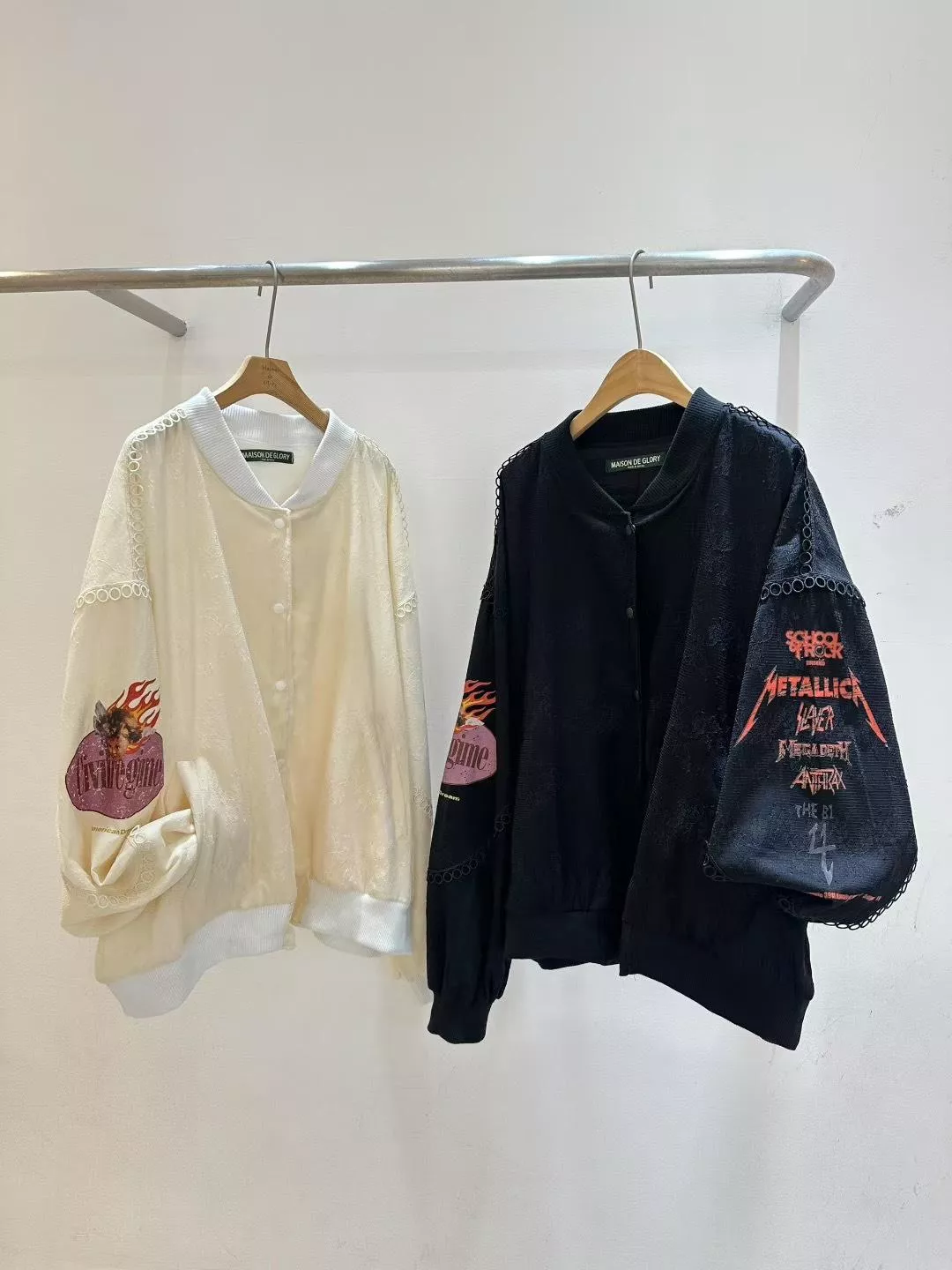 蕾絲搖滾棒球外套