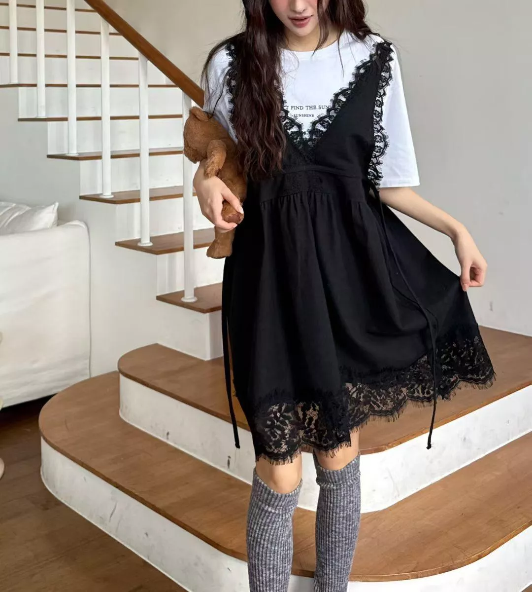 蕾絲夢境吊帶背心裙