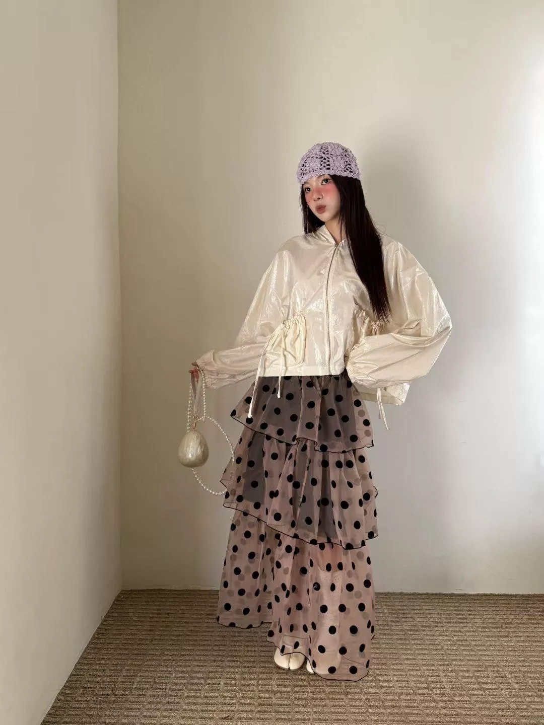泡泡波點紗裙