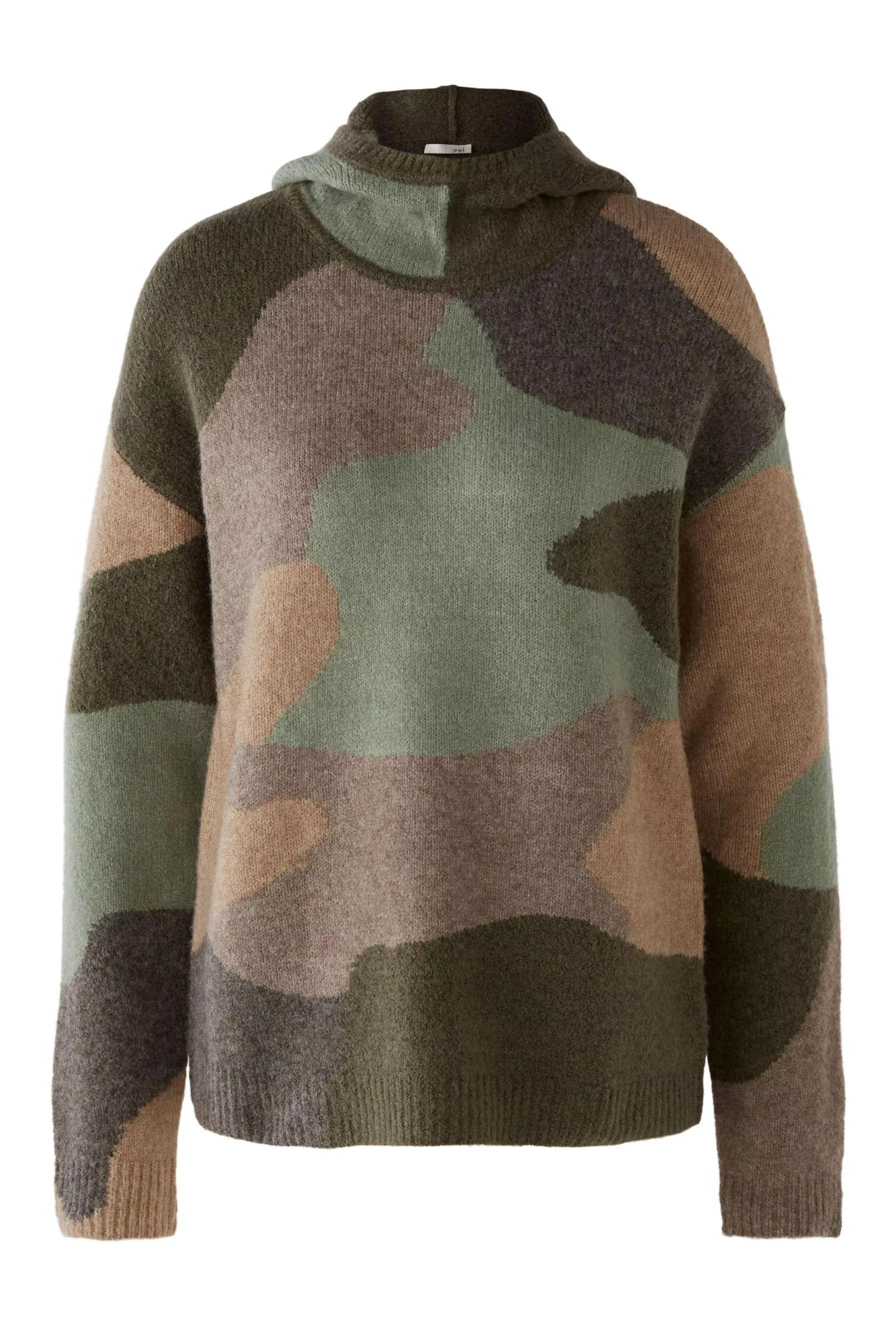 德國Oui-迷彩保暖連帽長袖毛衣