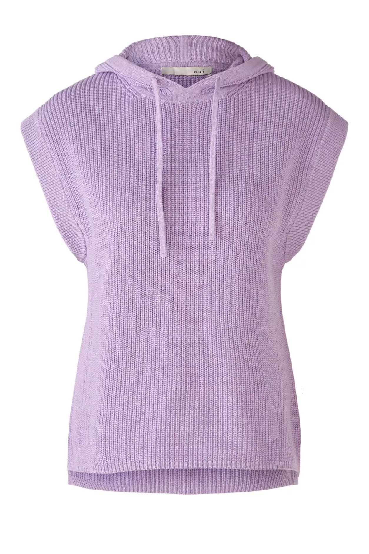 德國Oui-粉紫色連帽粗針織背心