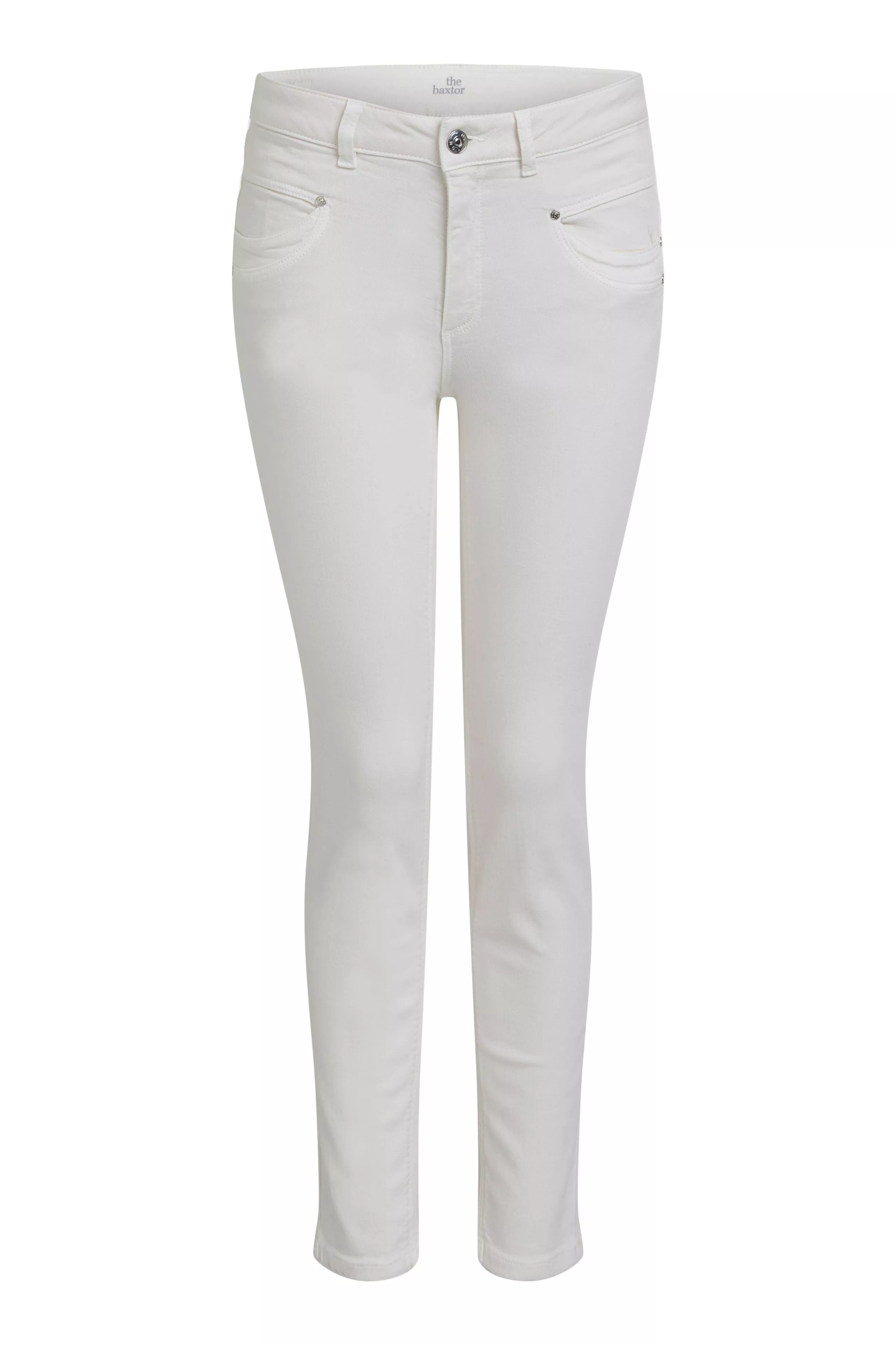 德國Oui-百合白Baxtor中腰修身合身長褲