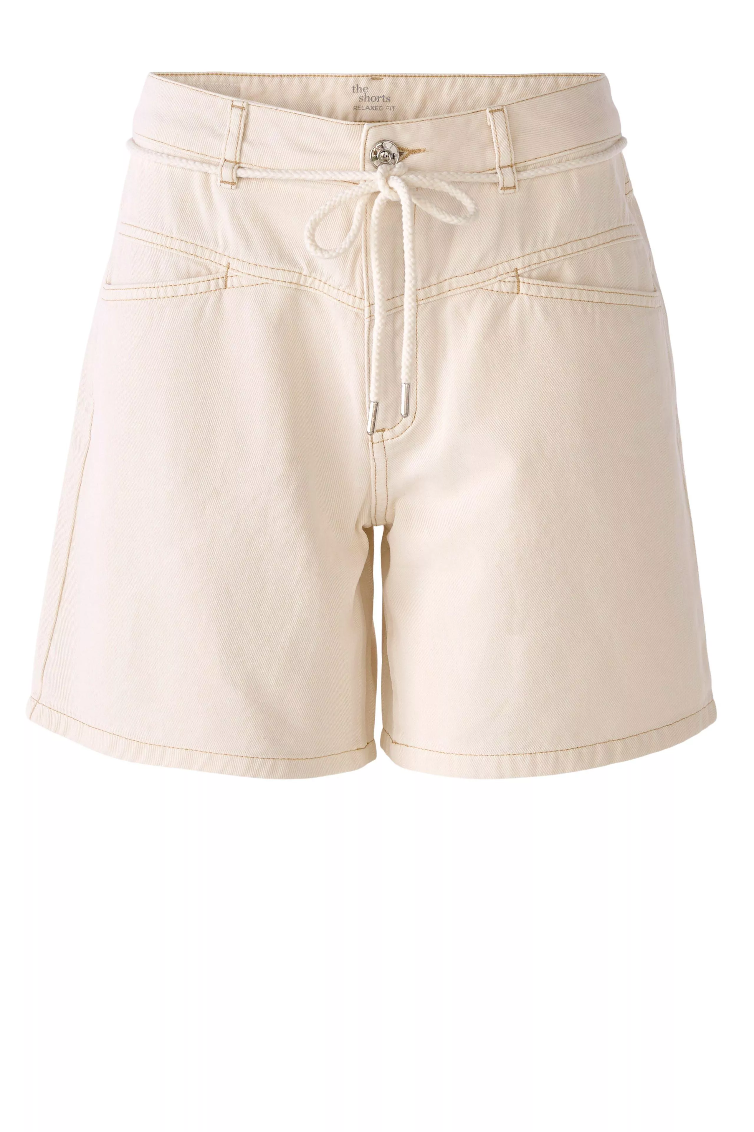 德國Oui-百合白駝色車線牛仔短褲