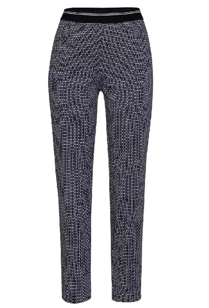 德國Frank Walder-藍白鏈條細紋棉質長褲[歐洲製]