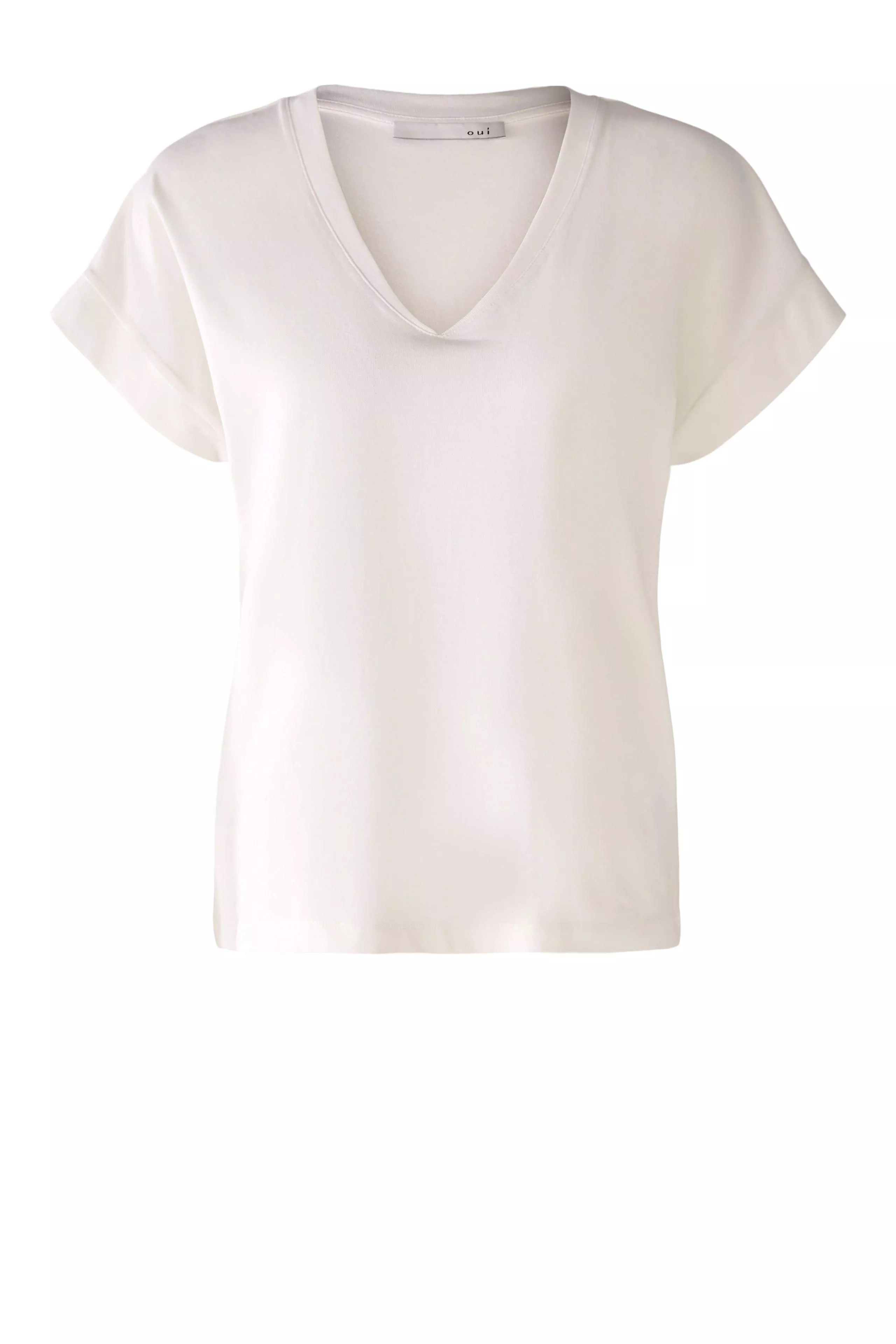 德國Oui-白色V領基本款短袖T恤