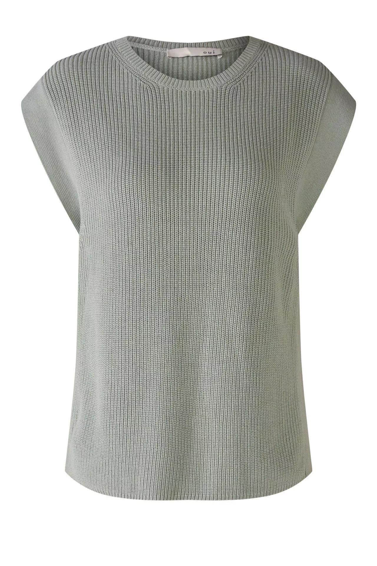 德國Oui-秋香綠純棉側開叉背心