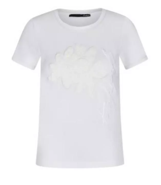 德國LeComte-白色電繡花卉短袖上衣