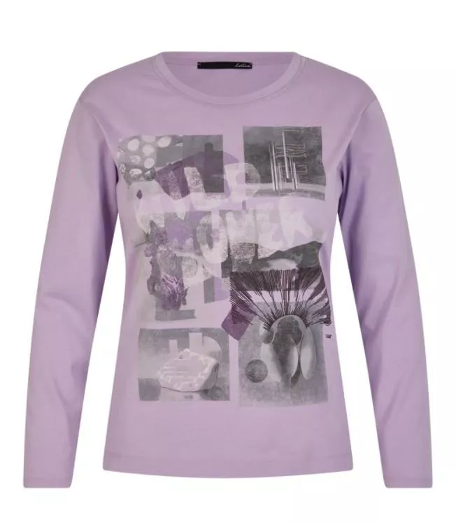 德國LeComte-薰衣草紫純棉印花長袖T恤