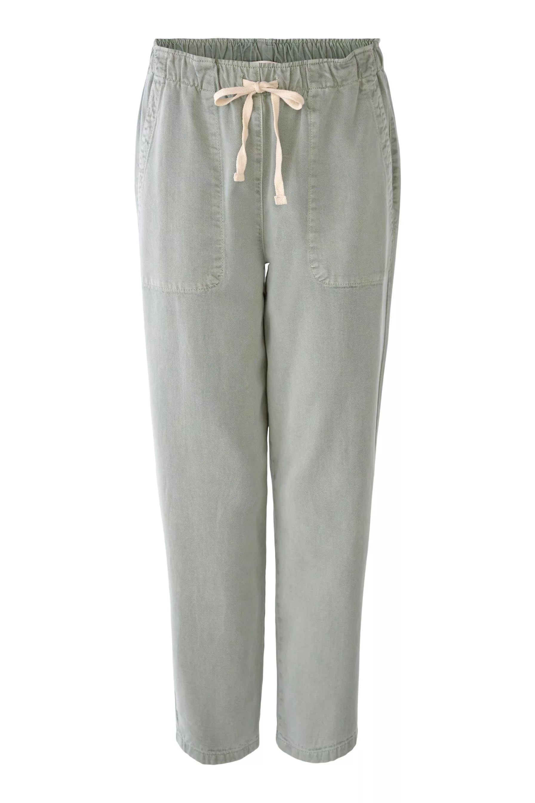 德國Oui-薄荷綠萊卡棉鬆緊腰頭休閒長褲