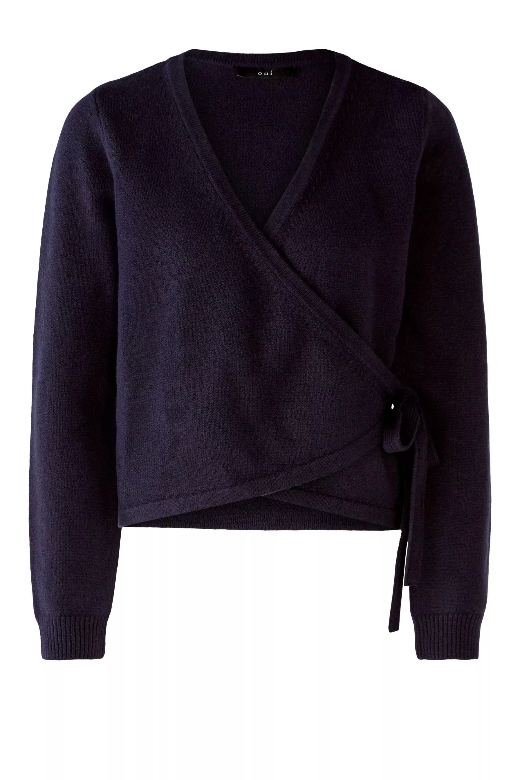 德國Oui- 深藍色日式交叉毛料上衣
