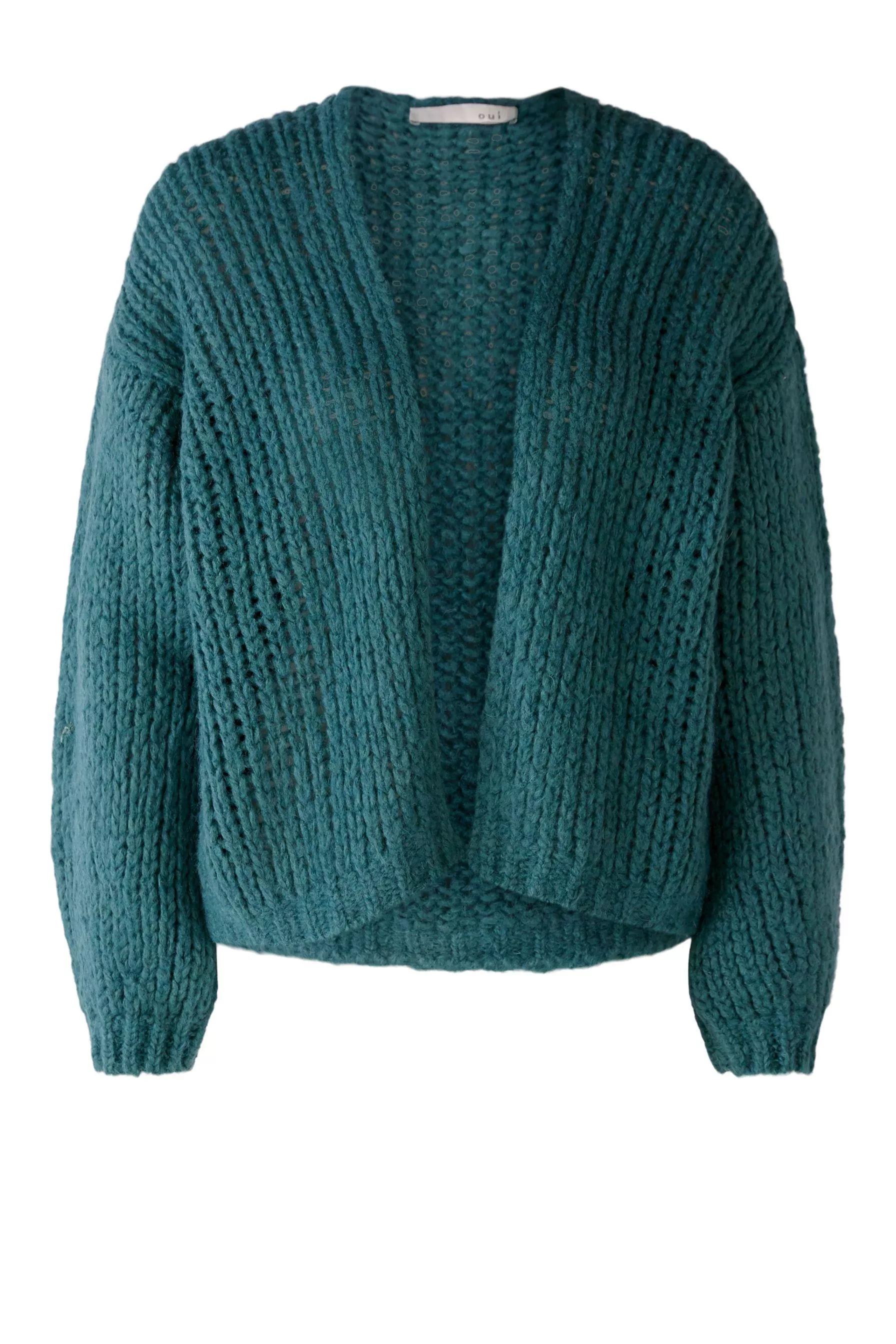 德國Oui-墨綠色粗針織開襟外套