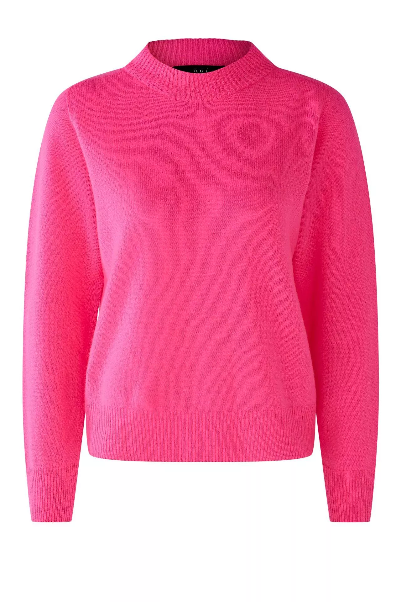 德國Oui-亮桃粉色半領羊毛上衣[義大利製]