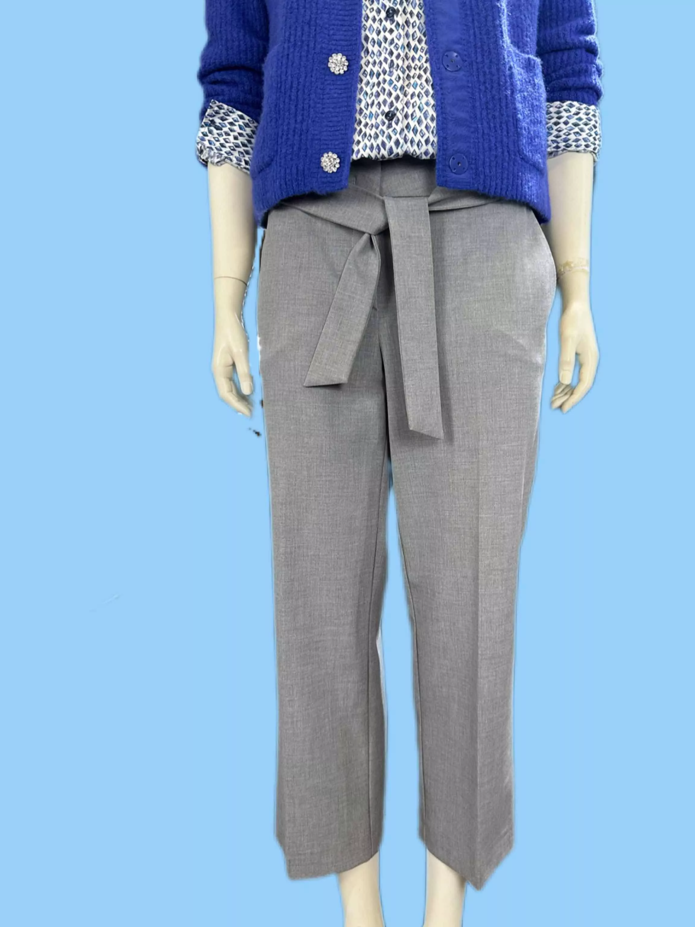 德國stehmann-淺灰色中低腰西裝褲