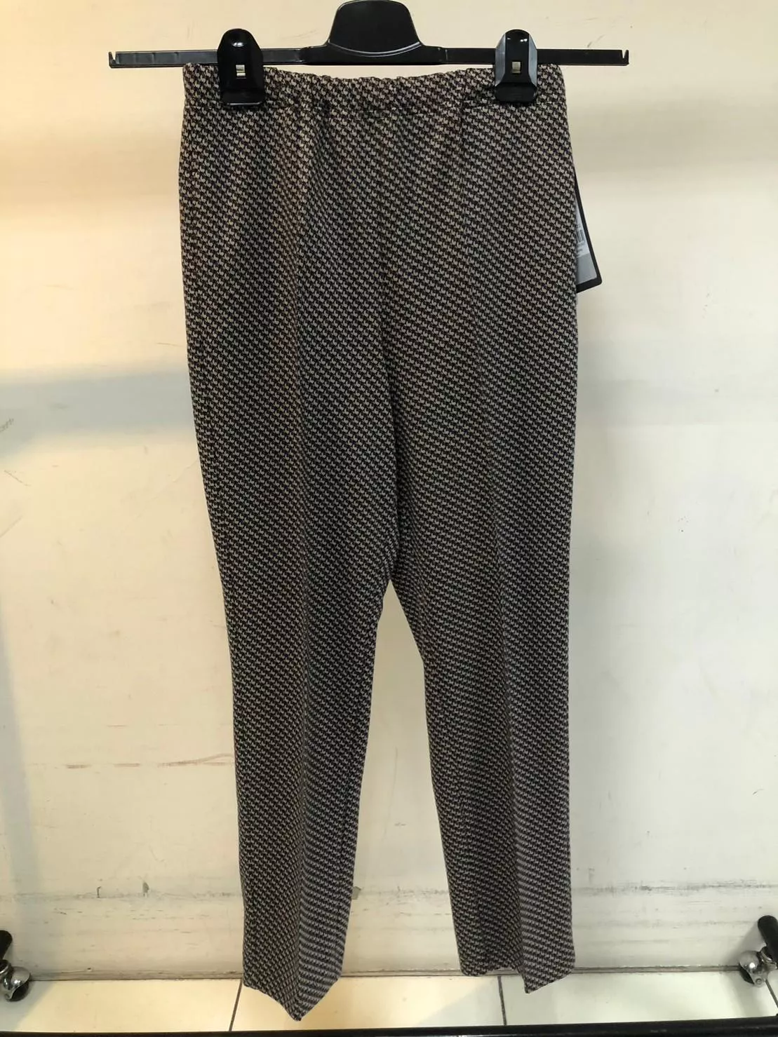 德國stehmann-咖啡千鳥格鬆緊腰長褲