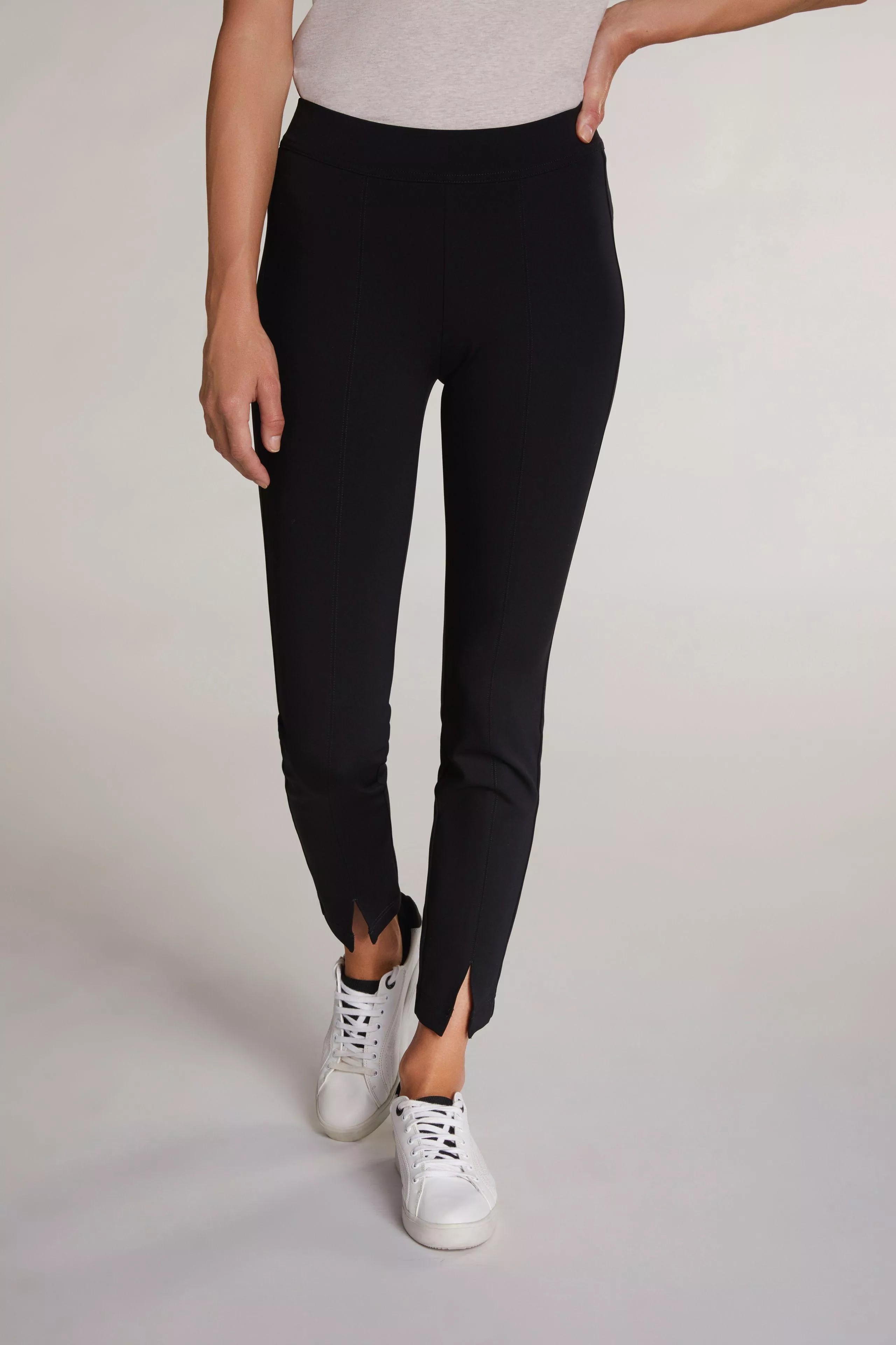 德國Oui-寬鬆緊腰頭前開叉長褲