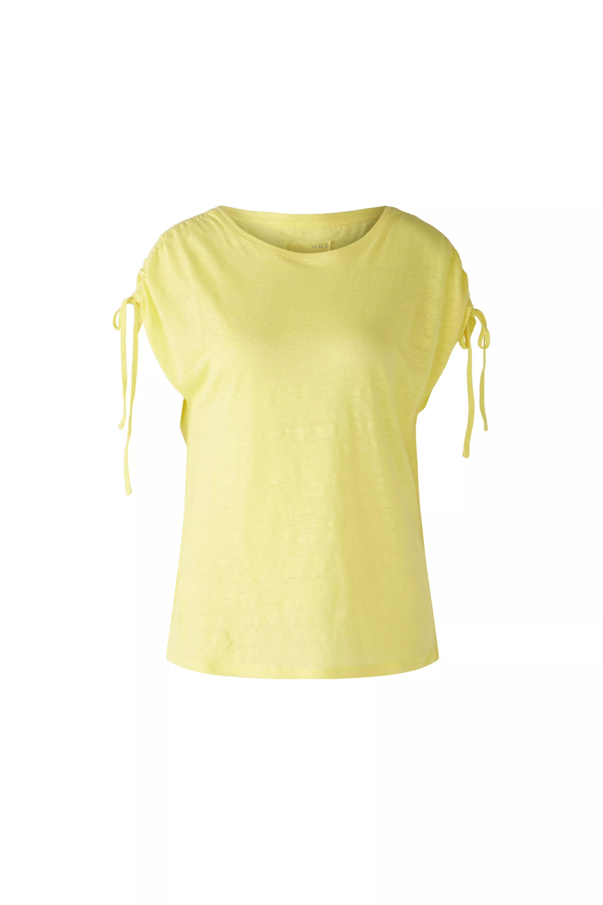 德國Oui-黃色肩抽繩亞麻上衣